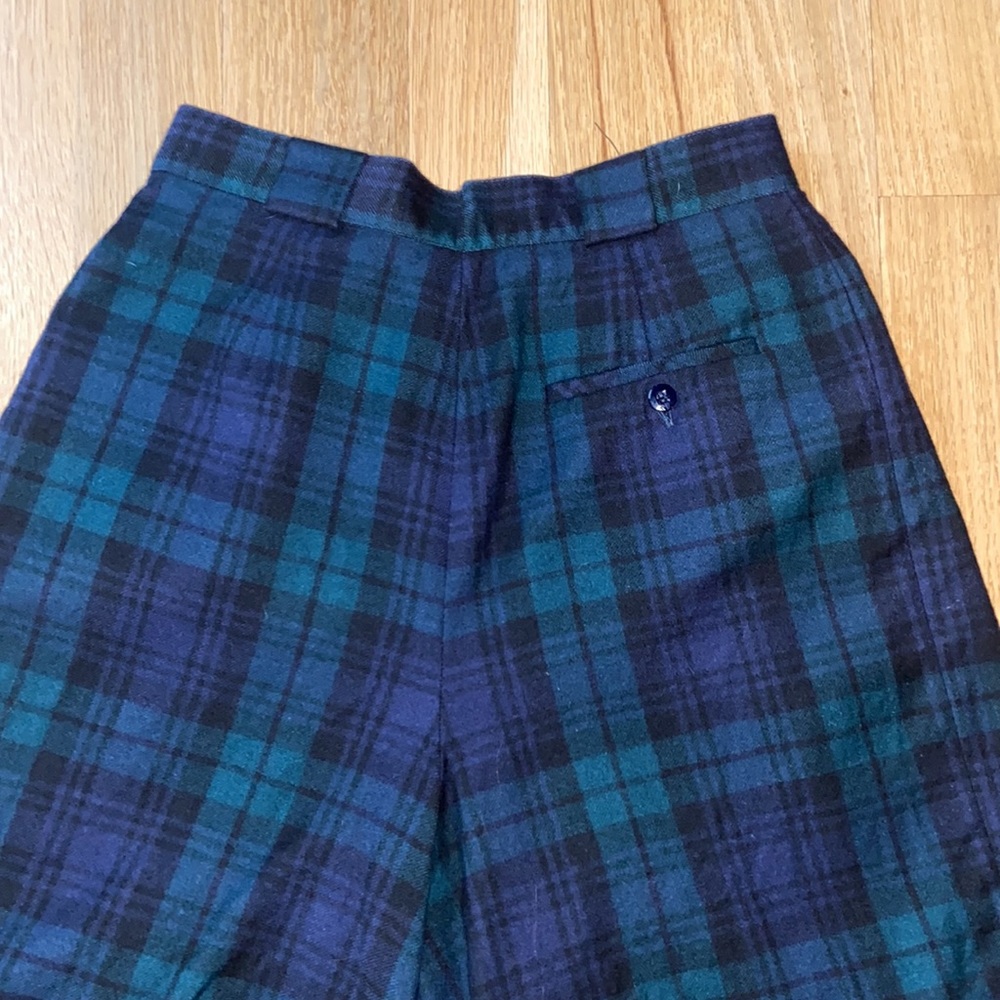 Vintage 100% Merino Wool Tartan Plaid Trouser Shorts Bulgarian Preppy Old Money - Picture 5 of 16